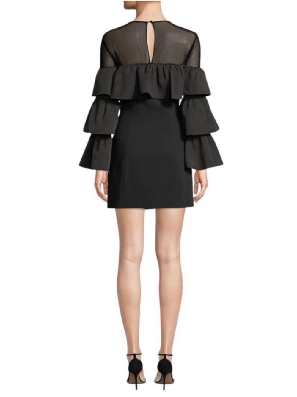 NWT CINQ A SEPT VALENTINA DRESS Black Size 6 - Picture 4 of 8